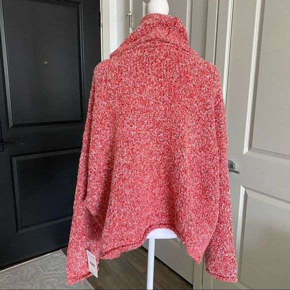 Free People Red Cowl Neck Sweater! - Picture 3 of 13